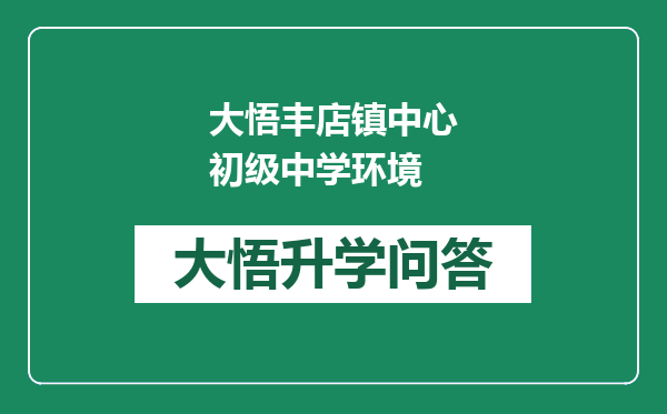 大悟丰店镇中心初级中学环境