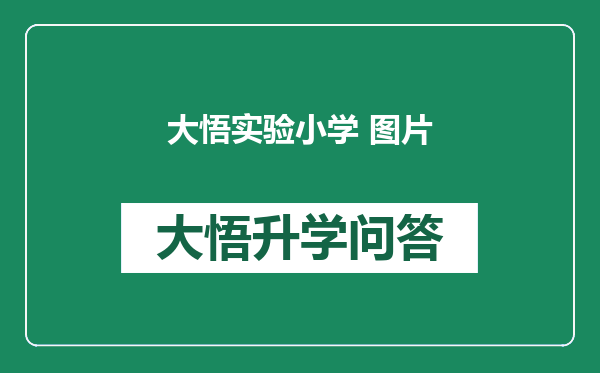 大悟实验小学 图片
