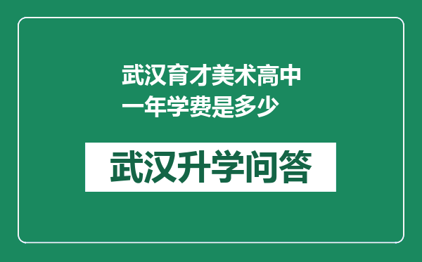 武汉育才美术高中一年学费是多少