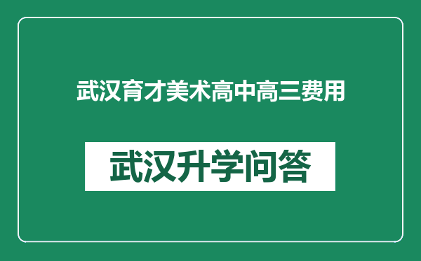 武汉育才美术高中高三费用