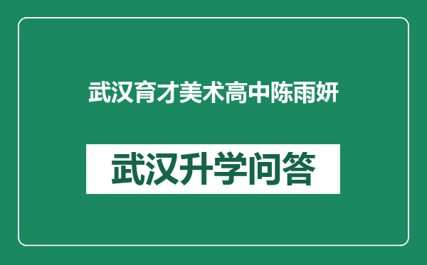 武汉育才美术高中陈雨妍