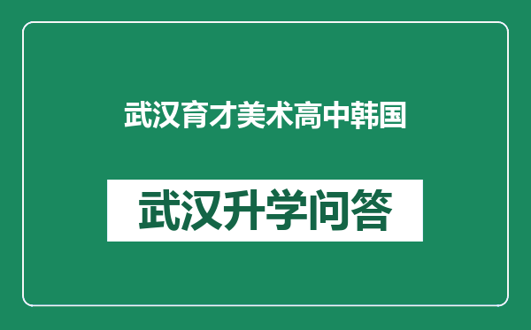 武汉育才美术高中韩国