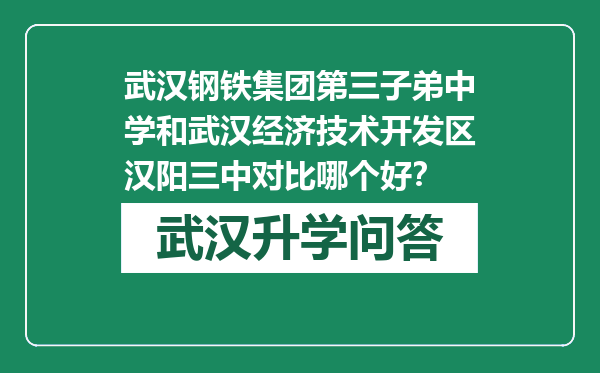 武汉钢铁集团第三子弟中学和武汉经济技术开发区汉阳三中对比哪个好？