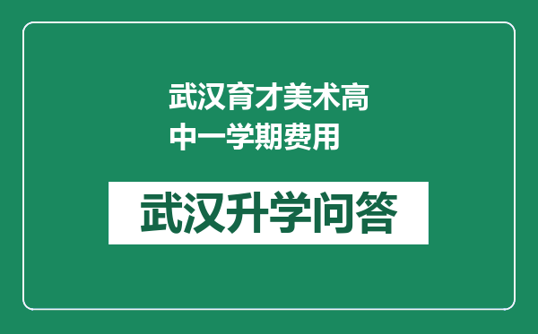 武汉育才美术高中一学期费用