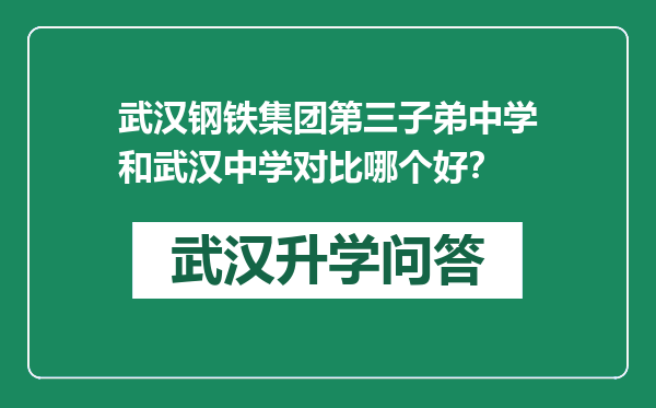 武汉钢铁集团第三子弟中学和武汉中学对比哪个好？