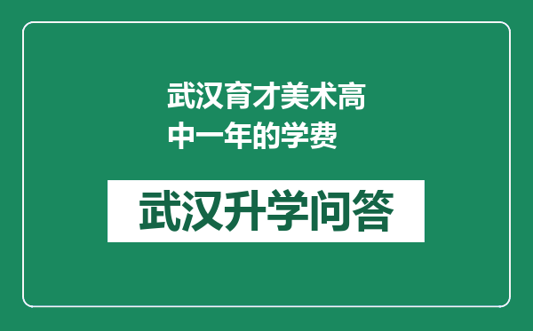 武汉育才美术高中一年的学费