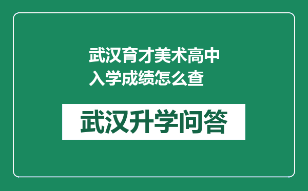 武汉育才美术高中入学成绩怎么查