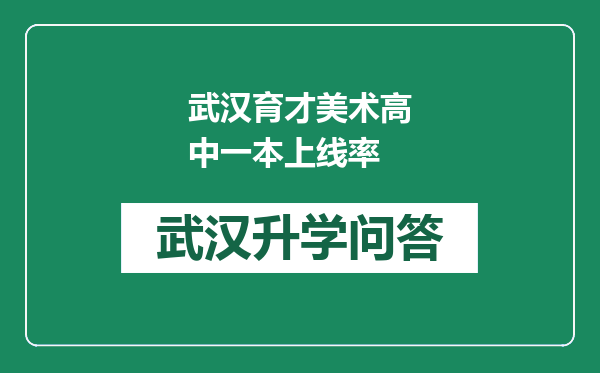 武汉育才美术高中一本上线率