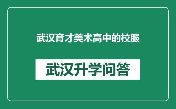 武汉育才美术高中的校服