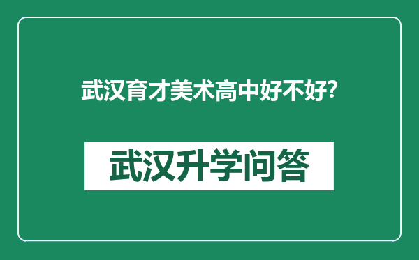 武汉育才美术高中好不好？