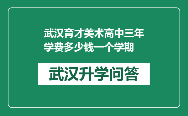 武汉育才美术高中三年学费多少钱一个学期
