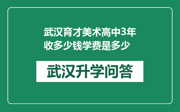 武汉育才美术高中3年收多少钱学费是多少