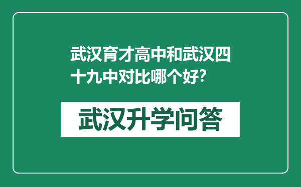 武汉育才高中和武汉四十九中对比哪个好？