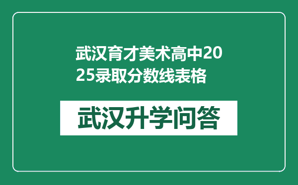 武汉育才美术高中2025录取分数线表格