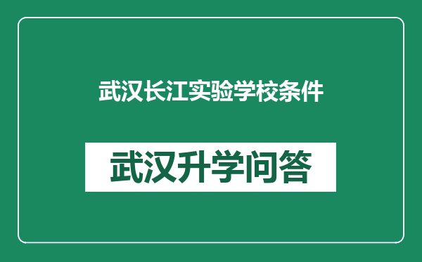 武汉长江实验学校条件