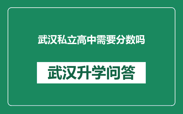 武汉私立高中需要分数吗