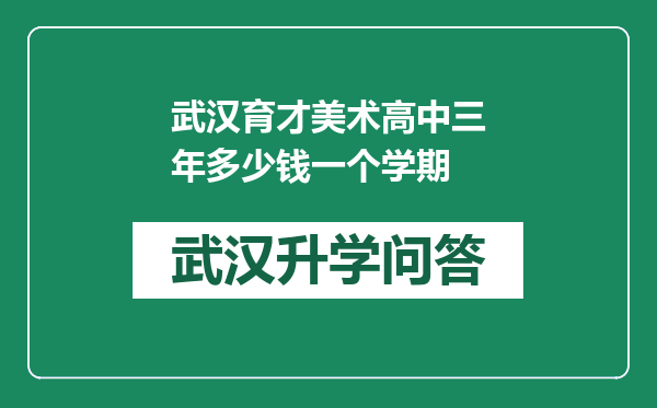 武汉育才美术高中三年多少钱一个学期