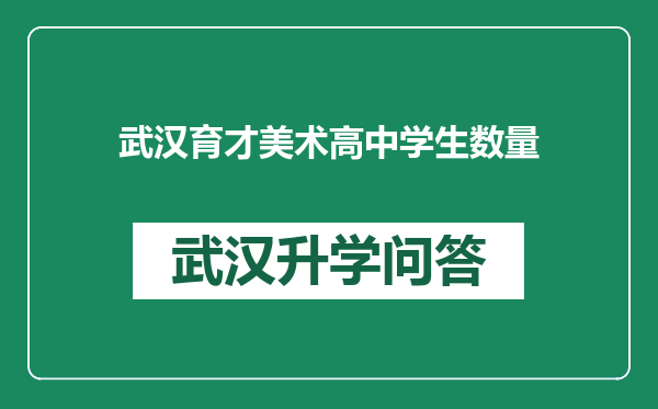 武汉育才美术高中学生数量
