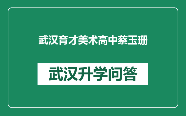 武汉育才美术高中蔡玉珊