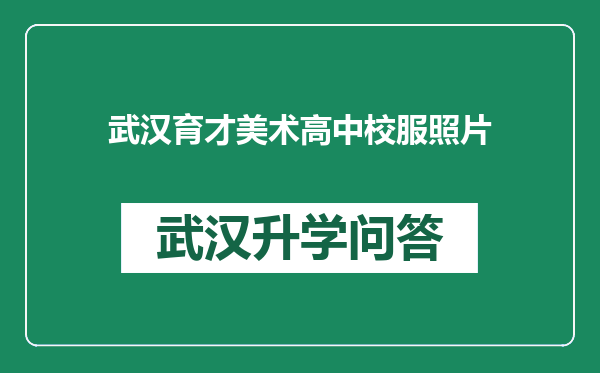 武汉育才美术高中校服照片