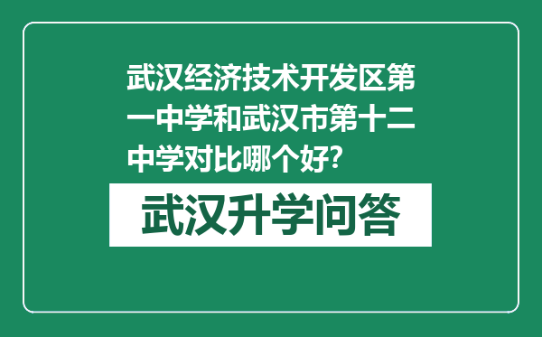武汉经济技术开发区第一中学和武汉市第十二中学对比哪个好？