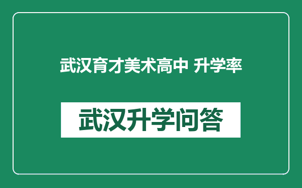 武汉育才美术高中 升学率