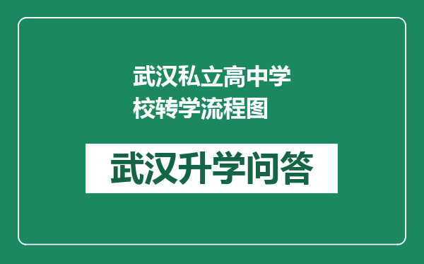 武汉私立高中学校转学流程图