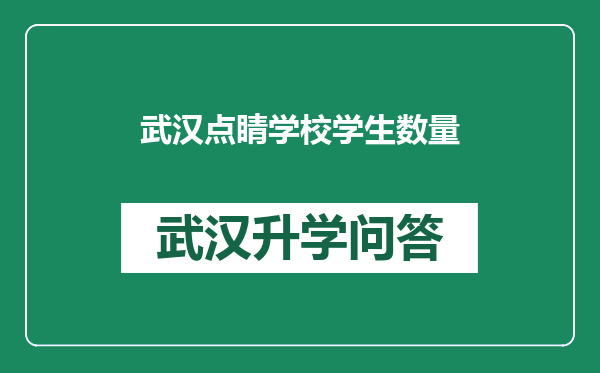 武汉点睛学校学生数量