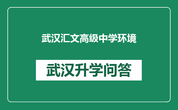 武汉汇文高级中学环境