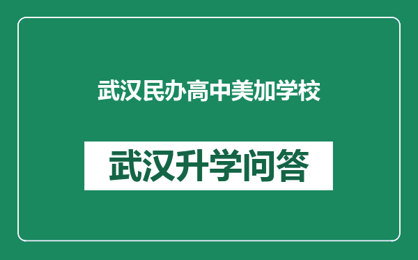 武汉民办高中美加学校