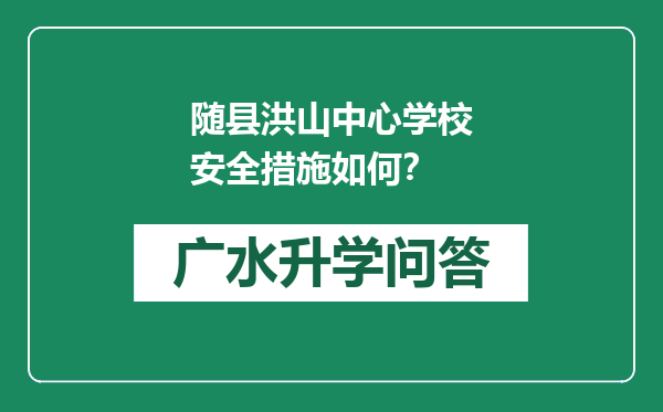 随县洪山中心学校安全措施如何？