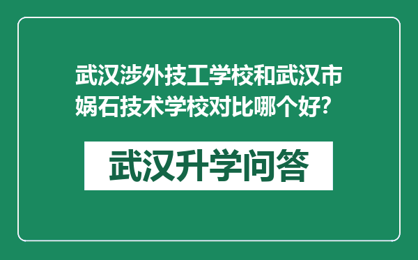武汉涉外技工学校和武汉市娲石技术学校对比哪个好？