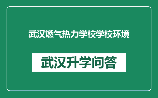 武汉燃气热力学校学校环境