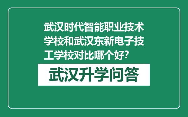 武汉时代智能职业技术学校和武汉东新电子技工学校对比哪个好？