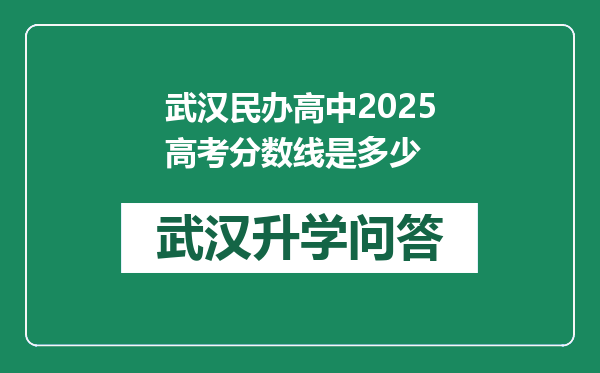 武汉民办高中2025高考分数线是多少