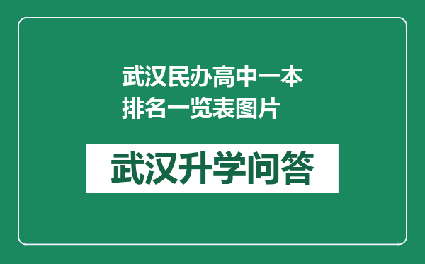 武汉民办高中一本排名一览表图片
