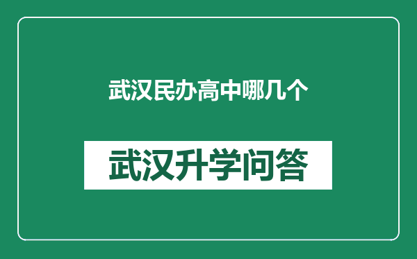 武汉民办高中哪几个