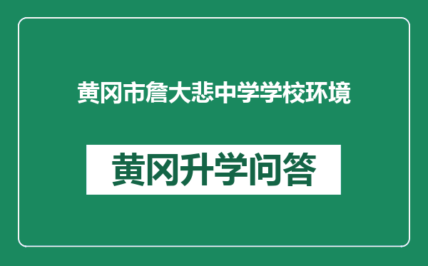 黄冈市詹大悲中学学校环境