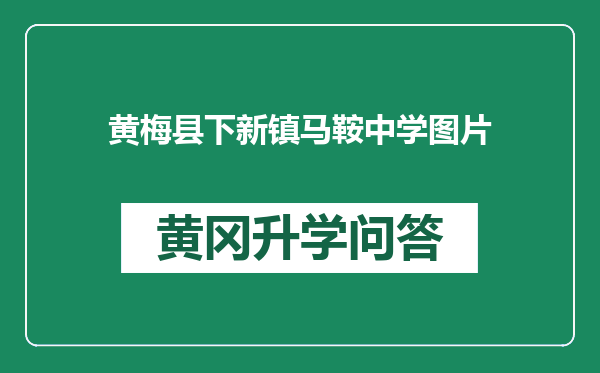 黄梅县下新镇马鞍中学图片