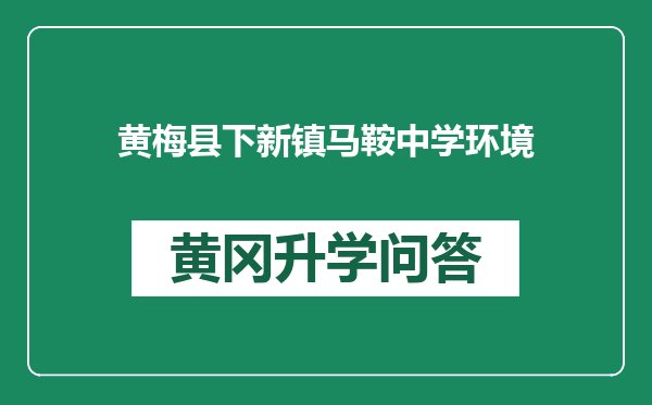黄梅县下新镇马鞍中学环境