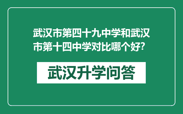 武汉市第四十九中学和武汉市第十四中学对比哪个好？