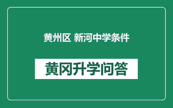 黄州区 新河中学条件