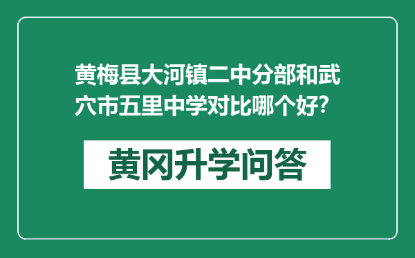 黄梅县大河镇二中分部和武穴市五里中学对比哪个好？