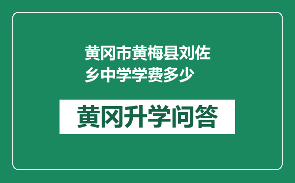 黄冈市黄梅县刘佐乡中学学费多少