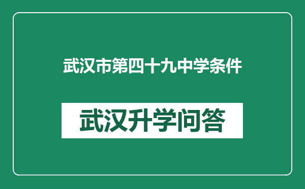 武汉市第四十九中学条件