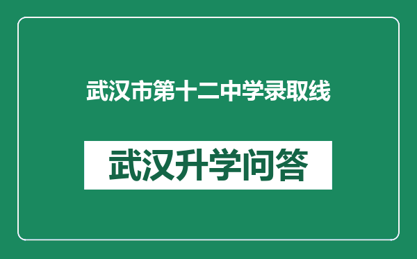 武汉市第十二中学录取线