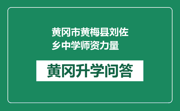 黄冈市黄梅县刘佐乡中学师资力量