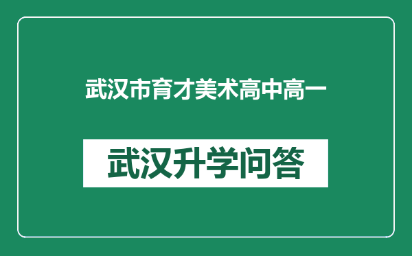 武汉市育才美术高中高一