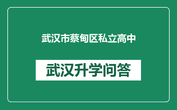 武汉市蔡甸区私立高中