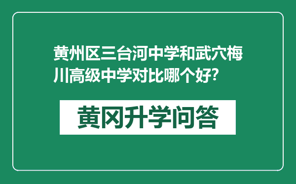 黄州区三台河中学和武穴梅川高级中学对比哪个好？